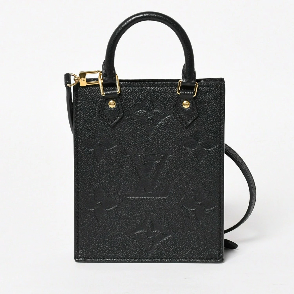 LOUIS VUITTON Monogram Empreinte Sac Plat Shoulder Bag Handbag Black